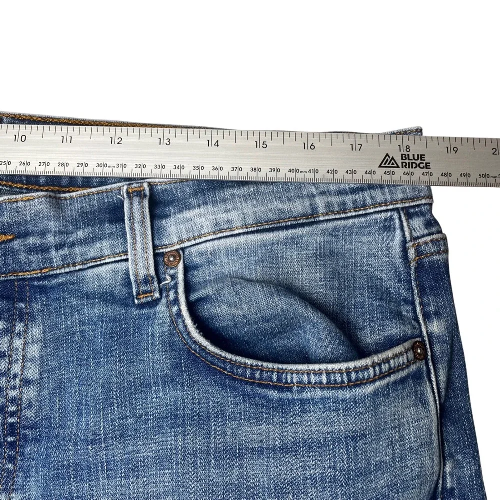 7 For All Mankind Adrien Jeans Mens 36 Blue Slim Taper Medium Wash Button Fly